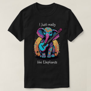 Vibrant Elephant Wearing a Whimsical Hat T-Shirt