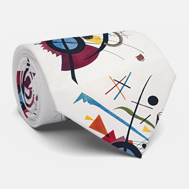 Vibrant Embrace: Kandinsky's Violet Symphony  Tie (Rolled)