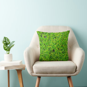 Vibrant Emerald Green Lawn Grass Cushion