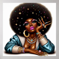 Vibrant Empowered Afrocentric Urban Hip Hop Woman