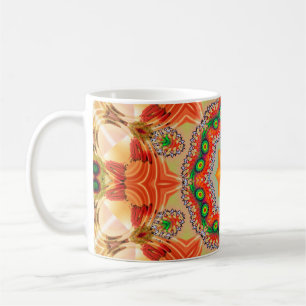 Vibrant energy colours: mandala design. coffee mug