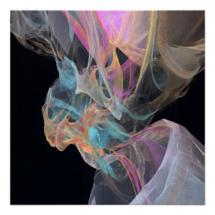Vibrant Energy Swirl Pink Turquoise Glow Poster