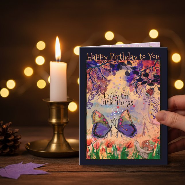Vibrant Enjoy the Little Things Butterfly Birthday Card (Vibrant Enjoy the Little Things Butterfly Birthday Card)