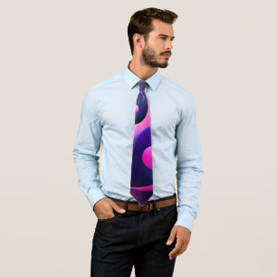 Vibrant Enlightenment Colourful Yin Yang Symbolism Tie