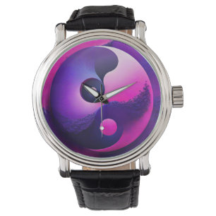 Vibrant Enlightenment Colourful Yin Yang Symbolism Watch