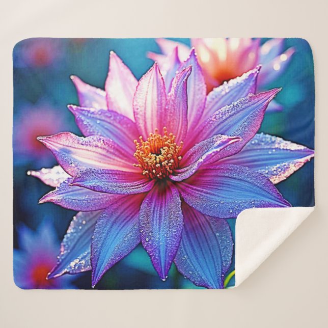 Vibrant Ethereal Bloom Artwork Sherpa Blanket (Front (Horizontal))