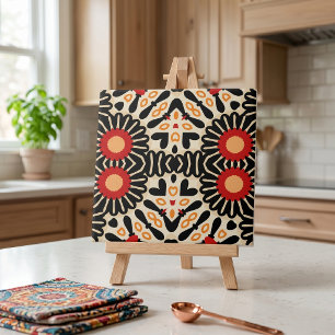 Vibrant Ethnic Arabesque Bohemian Mosaic Pattern Tile
