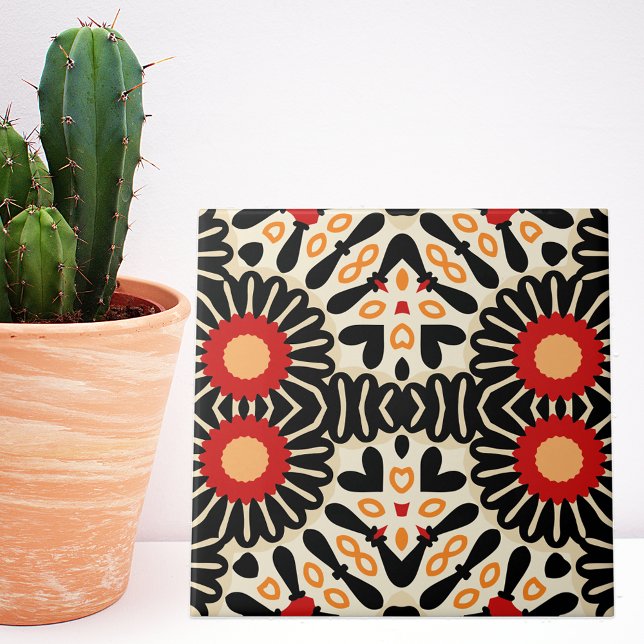 Vibrant Ethnic Arabesque Bohemian Mosaic Pattern Tile (Creator Uploaded)