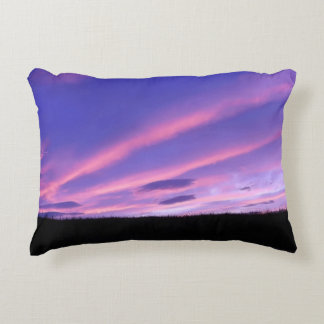 Vibrant Evening Sky Decorative Purple Sunset Cushion