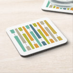 Vibrant Exclamation Points Geometric Midcentury Coaster<br><div class="desc">Add a pop of colour to your coffee table with this funky exclamation points mid-century modern beverage coaster. It features the bright and bold colours of turquoise,  blue,  orange,  green,  and tan.</div>