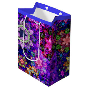 Vibrant Exploding Watercolor Mandalas - Medium Gift Bag