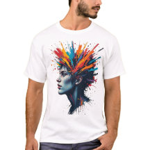 Vibrant Explosion of Colours Artistic T-Shirt Desi