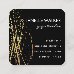 Vibrant Expressive Splatter Square Business Card