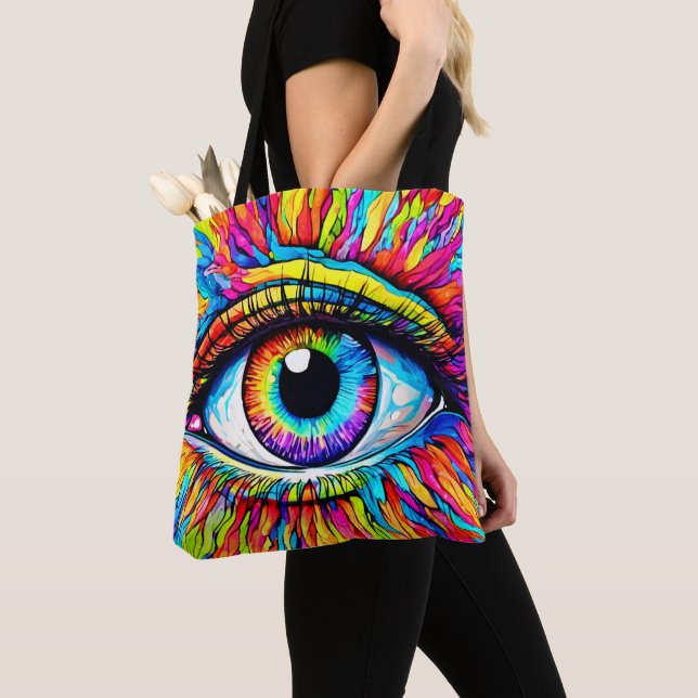 Vibrant Eye Art Tote Bag (Close Up)