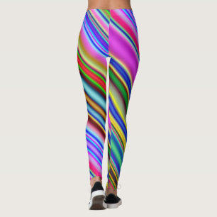 Vibrant & Eyecatching Multicolored Stripes Pattern Leggings