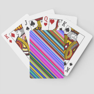 Vibrant & Eyecatching Multicolored Stripes Pattern Playing Cards
