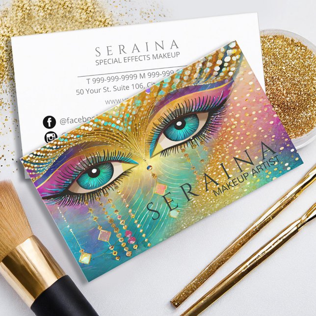 Vibrant Eyes Creative Makeup ID1037 Business Card (Creator Uploaded)