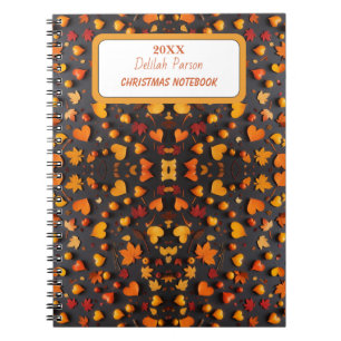 Vibrant Fall Leaves in Orange and Yellow Colours Notebook