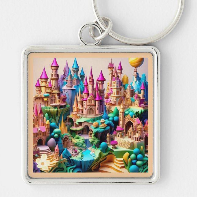 "Vibrant Fantasy Illustrations" Key Ring (Front)