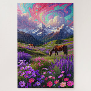 Vibrant Fantasy Nature - Oil Painting Style Puzzle