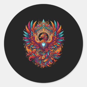 Vibrant Fantasy Pcute Ss Cute Ssnix Mythical Bird  Classic Round Sticker