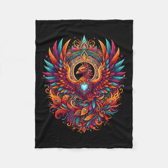 Vibrant Fantasy Pcute Ss Cute Ssnix Mythical Bird  Fleece Blanket (Front)