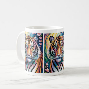 Vibrant Fantasy Tiger Portrait Exotic Coffee Mug