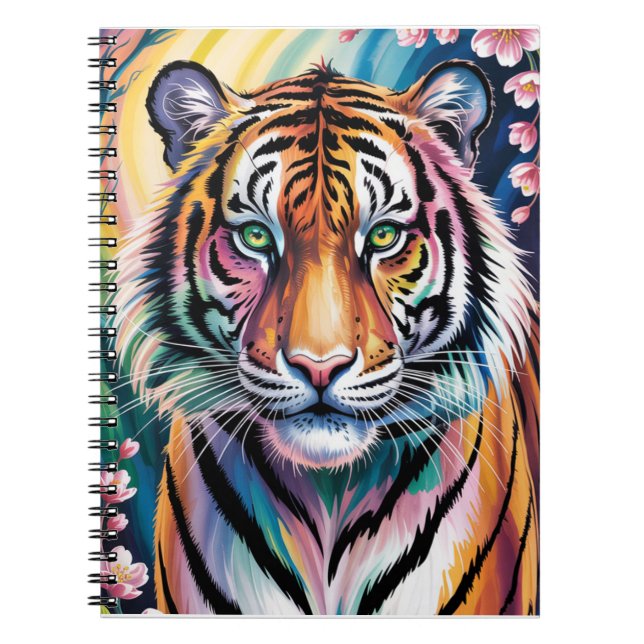 Vibrant Fantasy Tiger Portrait | Exotic  Notebook (Front)