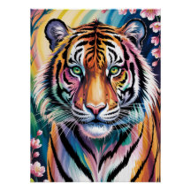 Vibrant Fantasy Tiger Portrait | Exotic 