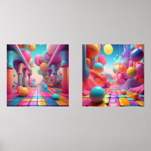 Vibrant Fantasy World – Colourful Abstract Art