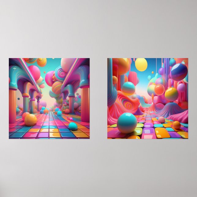 Vibrant Fantasy World – Colourful Abstract Art (Front)