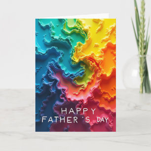 Vibrant Fathers Day Waves Card