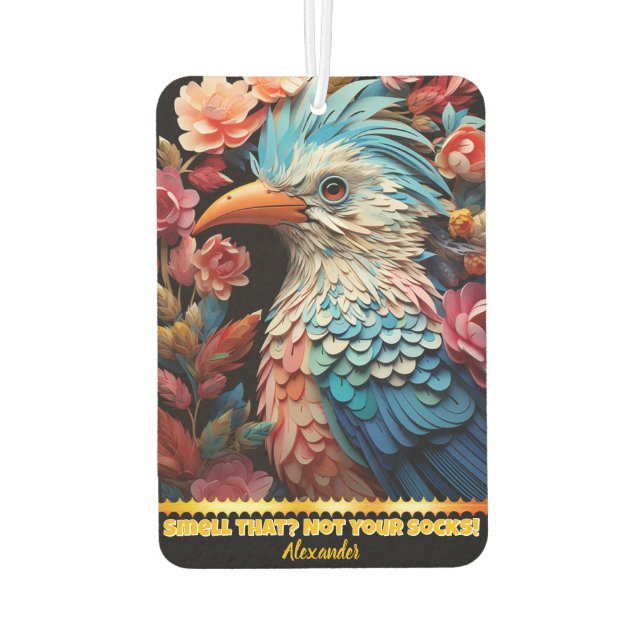 Vibrant feather air freshener design (Back)