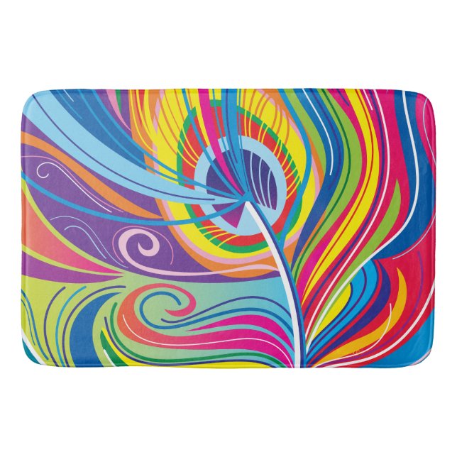 Vibrant Feather Breeze Bath Mat (Front)