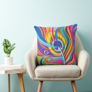 Vibrant Feather Breeze Cushion