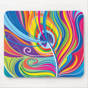 Vibrant Feather Breeze Mouse Mat