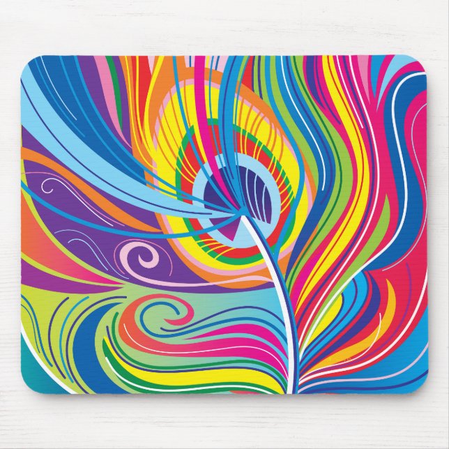 Vibrant Feather Breeze Mouse Mat (Front)