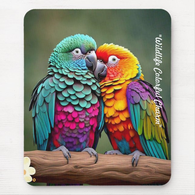 "Vibrant Feathered Friends" Mouse Mat (Front)