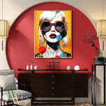 Vibrant Female Pop Art  Poster<br><div class="desc">Whimsy Wall Art Co. Presents: The "Pop Femme" Collection Welcome to a world where colour pops and styles dazzle! Introducing the "Pop Femme" Collection, a vibrant series of female portrait pop art prints that are a visual feast of fashion, femininity, and fearless expression. Each piece in this collection is a...</div>