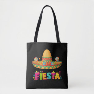 Vibrant Fiesta Sombrero & Decorated Lettering Tote Bag