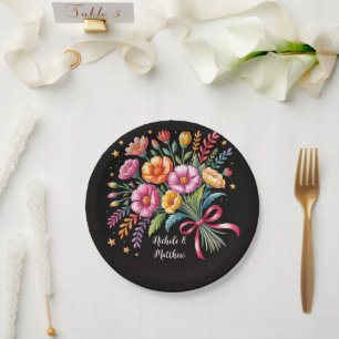 Vibrant Fiesta Wedding Bouquet Wedding Paper Plate