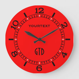 Vibrant Fire Red Dial to Personalise on a Large Clock