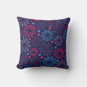 Vibrant Fireworks Display Cushion