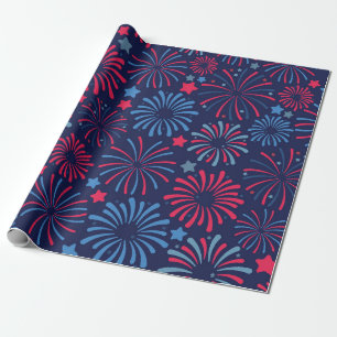 Vibrant Fireworks Display Wrapping Paper