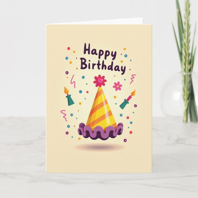 Vibrant Flames Birthday Card (Front)