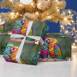 "Vibrant Flock" Wrapping Paper