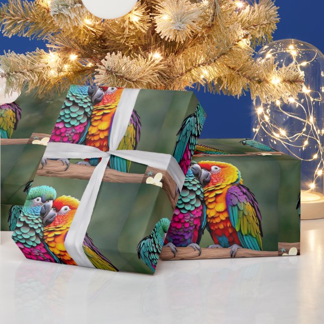 "Vibrant Flock" Wrapping Paper (Holidays)