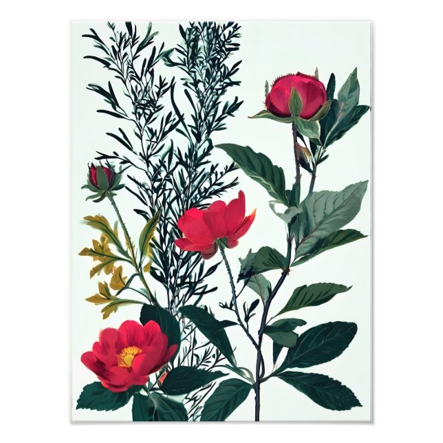 Vibrant Floral Abstract Art Print (Front)