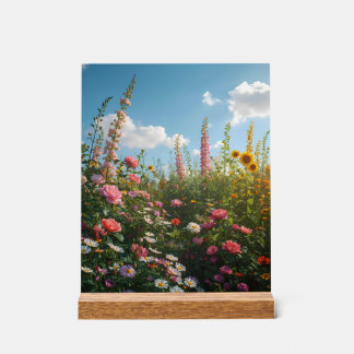 Vibrant Floral Acrylic Sign