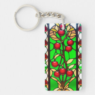 Vibrant Floral and Geometric Designs Key Ring